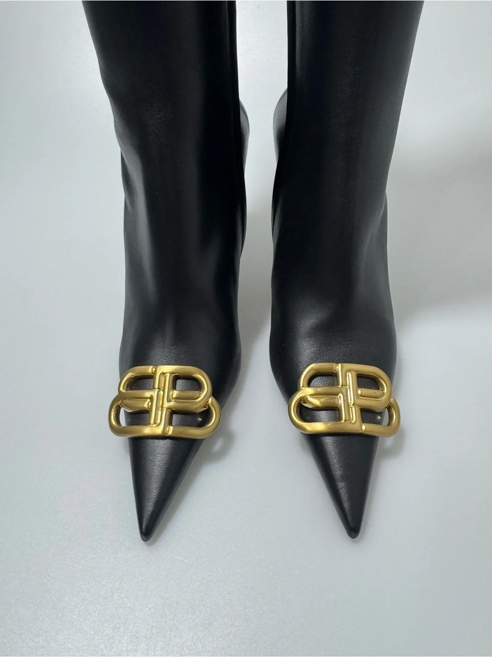 Balenciaga Square Knife Boots Black Gold Women’s EU 37/US 7